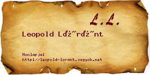 Leopold Lóránt névjegykártya